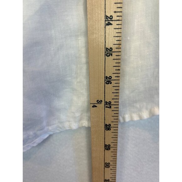 Artisan NY Linen Button Down White Shirt Short Sleeve Womens M - Picture 7 of 11